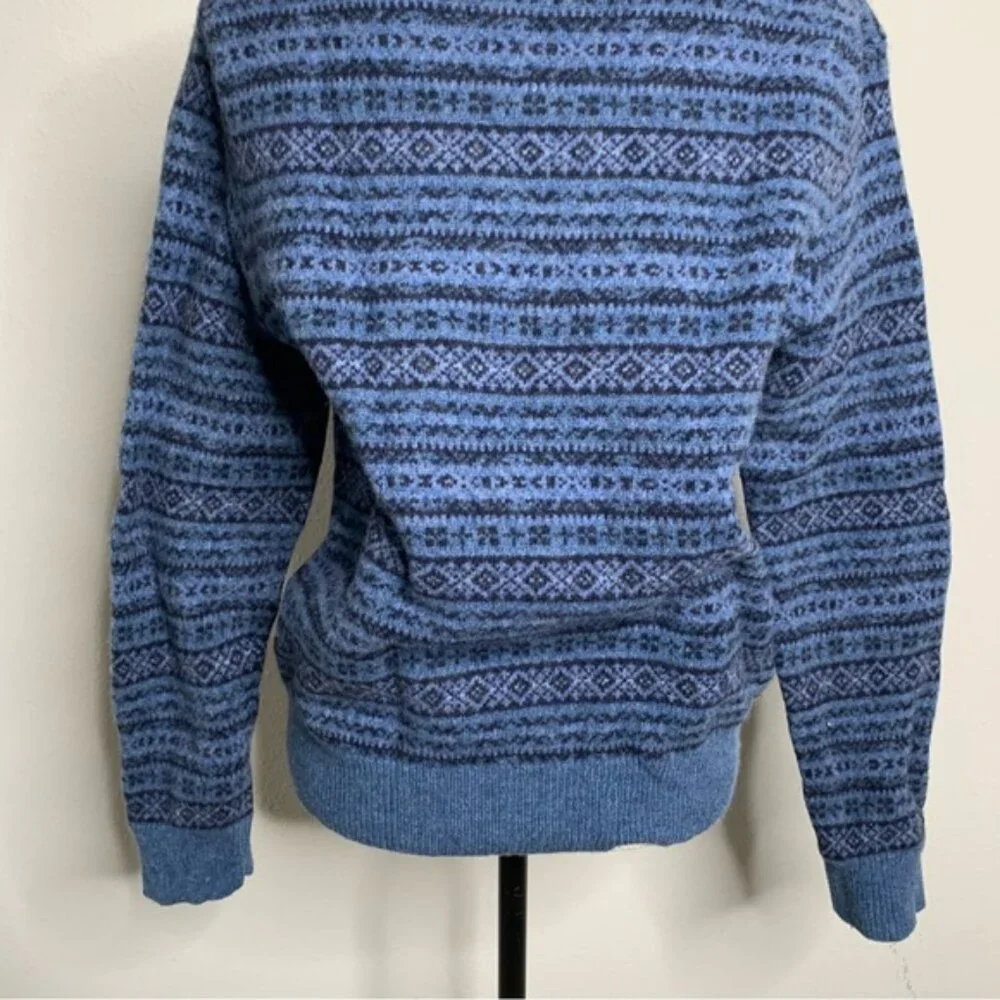 Polo Ralph Lauren Blue Fair Isle Wool Sweater
